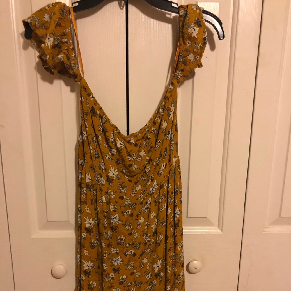 Strapless Mustard floral dress